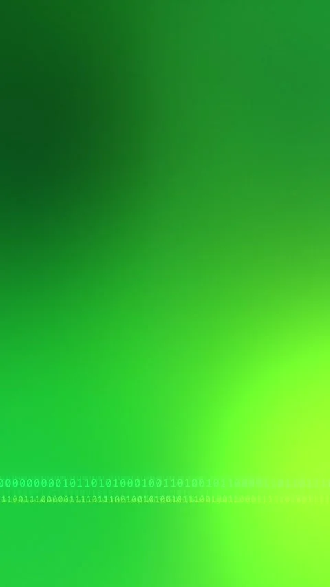 Abstract bright green gradient background with glowing binary code Stock Footage 341857023