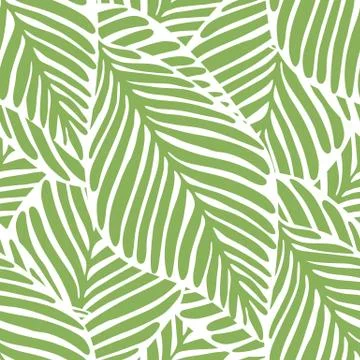 Abstract bright green leaf seamless pattern. Exotic plant. Illustrazione stock