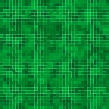 Abstract bright green square pixel tile mosaic wall background and texture. Stock Illustration