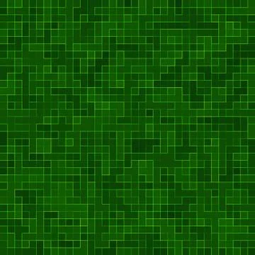 Abstract bright green square pixel tile mosaic wall background and texture. Stock Illustration