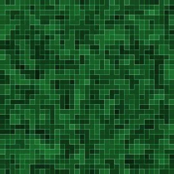 Abstract bright green square pixel tile mosaic wall background and texture. Stock Illustration