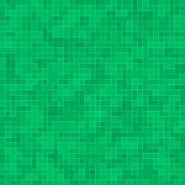 Abstract bright green square pixel tile mosaic wall background and texture... Foto stock