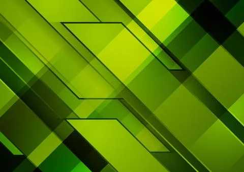 Abstract bright green tech geometric background Illustrazione stock