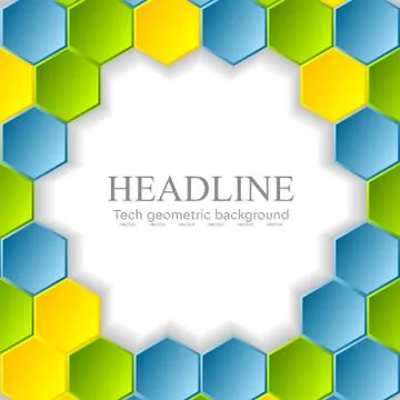 Abstract bright hexagons pattern design Stock Illustration