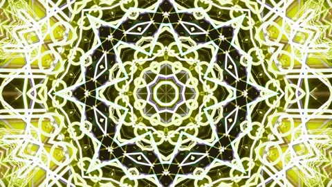 Abstract Bright Kaleidoscope Patterns. 4K Geometric Animation Background Stock Footage 140916078