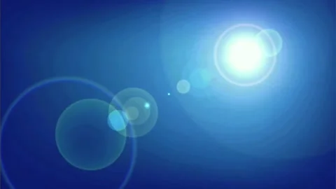 Abstract bright lens flare moving on blue gradient background Stock Footage 346327473