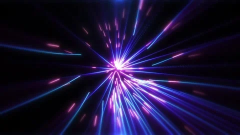 Abstract bright light stripes or neon lines.  movement of glowing rays Stock Footage 285747435