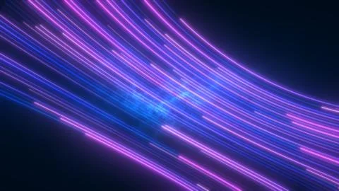 Abstract bright multicolored glowing flying lines energy magical background Illustrazione stock