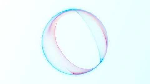 Abstract bright neon orb with smooth gradient surface on white background. .. Stock Illustration