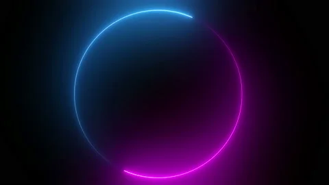 Abstract bright neon round frame. Laser technological background design. looped Stock Footage 120346166