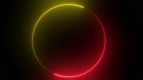Abstract bright neon round frame. Laser technological background design. looped Stock Footage 120347161