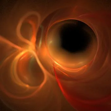 Abstract bright orange-red pattern on black, color graphics, background Illustrazione stock