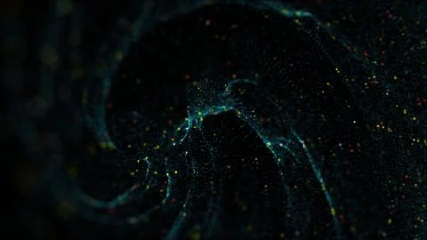 Abstract bright particle background with depth of field. Stock Illustration