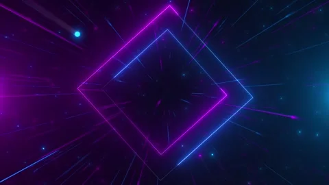 Abstract Bright radial light beams. rectangle frame border tunnel spectrum Stock Footage 312007526