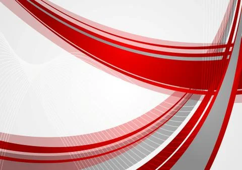 Abstract bright red waves vector background Stock Illustration