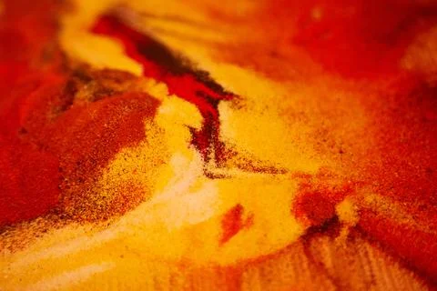Abstract bright sand background. Red and yellow material for creativity in fluid Stock Photos