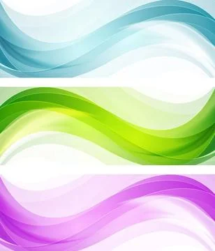Abstract bright shiny waves. Vector banners Abstract bright shiny waves. V... Stock Photos