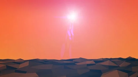 Abstract Bright Sun Flare On Orange Sunset Sky Texture Background. Stock Footage 87636560