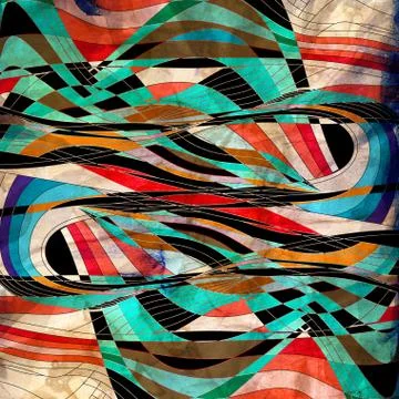 Abstract bright unusual pattern with wavy elements Stock Photos