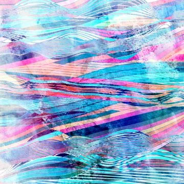 Abstract bright unusual pattern with wavy elements 스톡 사진