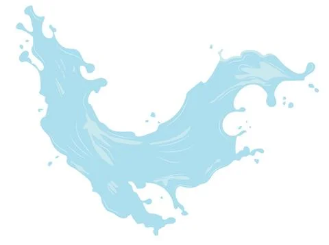 Abstract bright vector water splash in blue tones on white background. Stock Illustration