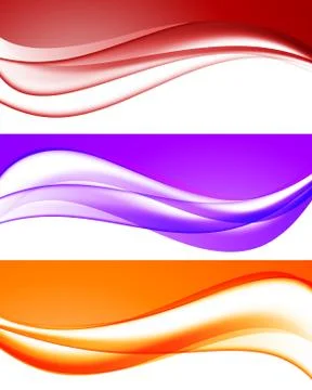 Abstract bright waves collection Stock Illustration