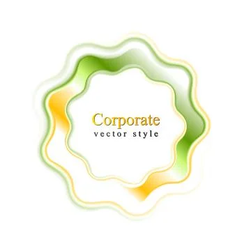 Abstract bright wavy logo ring Stock Illustration