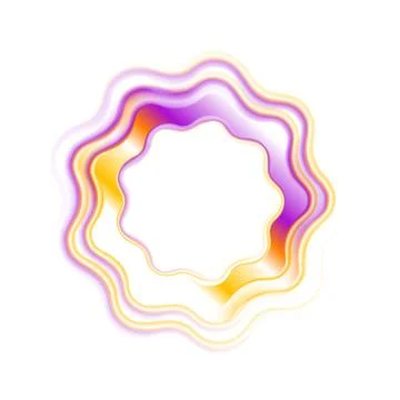 Abstract bright wavy logo ring design Stock Illustration