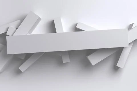Abstract bright white 3D low polygon geometric boxes background shapes 스톡 일러스트