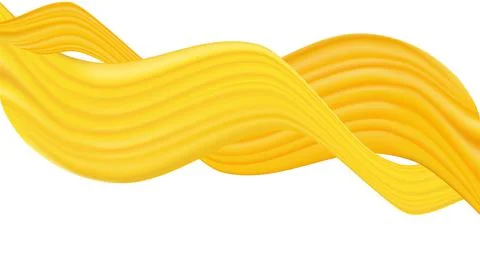 Abstract bright yellow waves isolated on white Stock Illustration