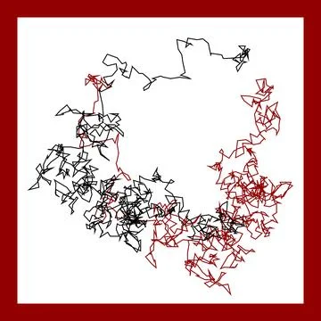 Abstract broad strokes red and black graphic grunge lines. Illustrazione stock