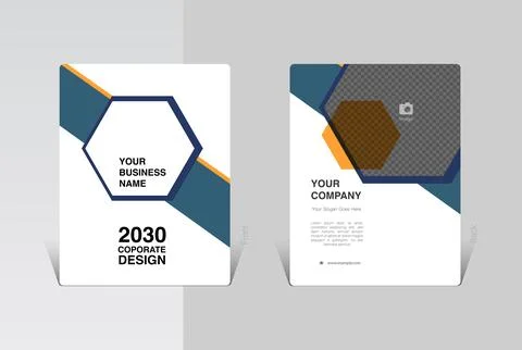 Abstract brochure design concept with hexagonal shapes Stock Illustration