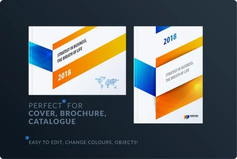 Abstract brochure design set, modern annual report, horizontal cover, flyer in Stock-Illustration