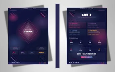 Abstract Brochure Design Set Vector Artistic Layout Stock Illustration