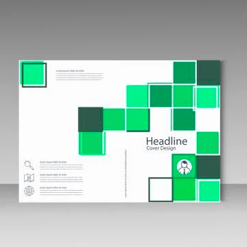 Abstract brochure template design with squares Stock Illustration