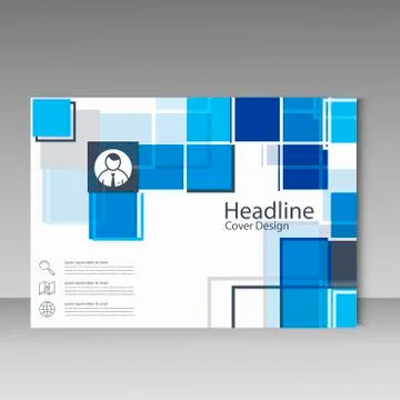 Abstract brochure template design with squares Illustrazione stock