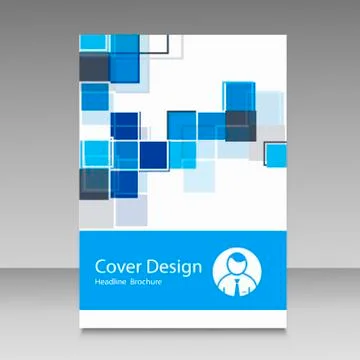 Abstract brochure template design with squares Stock Illustration