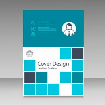 Abstract brochure template design with squares Stock Illustration