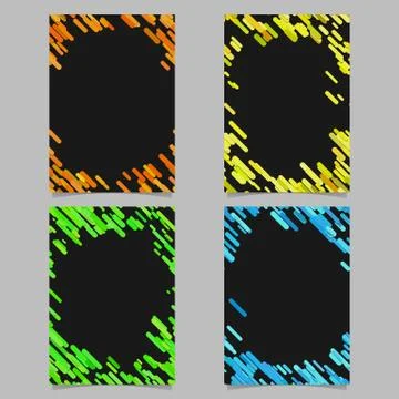 Abstract brochure template set with colored diagonal stripes Stock Illustration