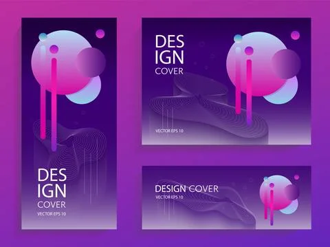 Abstract brochures with gradient circles Illustrazione stock