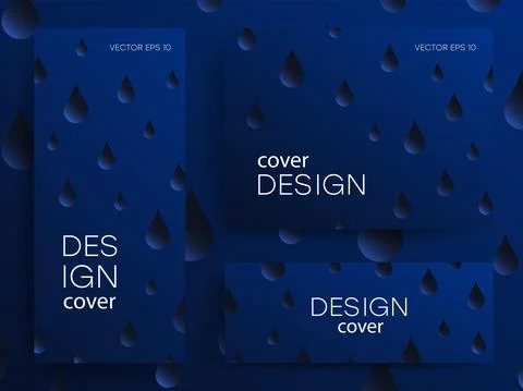 Abstract brochures with gradient drops. Gradient shapes with 3D effect, the e Stock Illustration