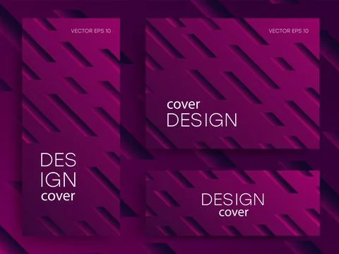 Abstract brochures with gradient lines. 3D effect. Trendy web design, can be Stock Illustration