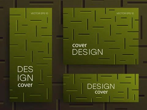 Abstract brochures with gradient lines. 3D effect. Trendy web design, can be Ilustración de archivo