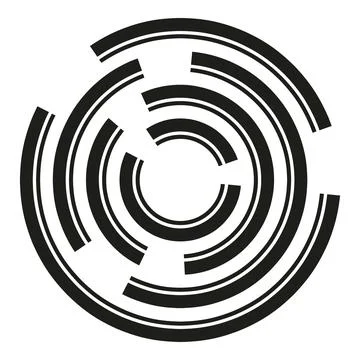 Abstract broken circle shapes creating modern technology logo design Stock Illustration