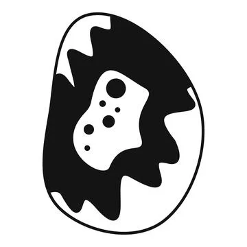 Abstract broken egg shape concept black background Illustrazione stock