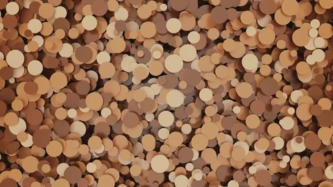 Abstract bronze Circles Background Random Motion, 3d Loopable Animation 4k Stock Footage 71470096