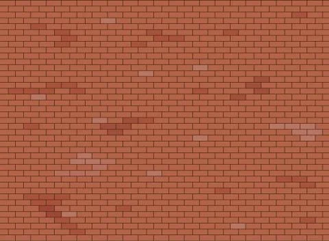 Abstract brown and red brick wall background texture, Vector illustration. Stock Illustration