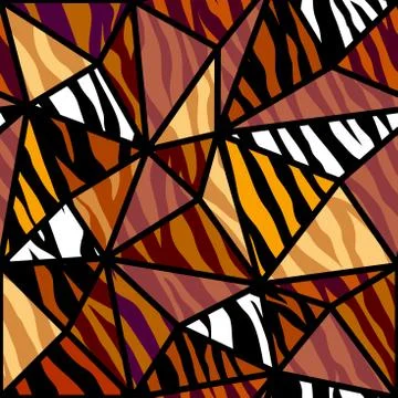 Abstract brown animal exotic pattern in patchwork style. Illustrazione stock