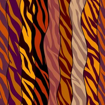 Abstract brown animal exotic pattern in patchwork style. Stock Illustration