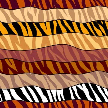 Abstract brown animal exotic pattern in patchwork style. 스톡 일러스트